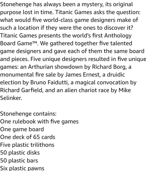 Stonehenge An Anthology Board Game - 5 games in 1 - Picture 10 of 13